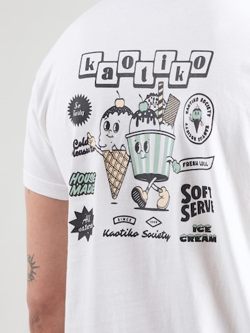 T-Shirt 'ICE CREAM' Kaotiko en blanc