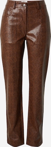 ABOUT YOU x Chiara Biasi Regular Pants 'Elna' in Brown: front