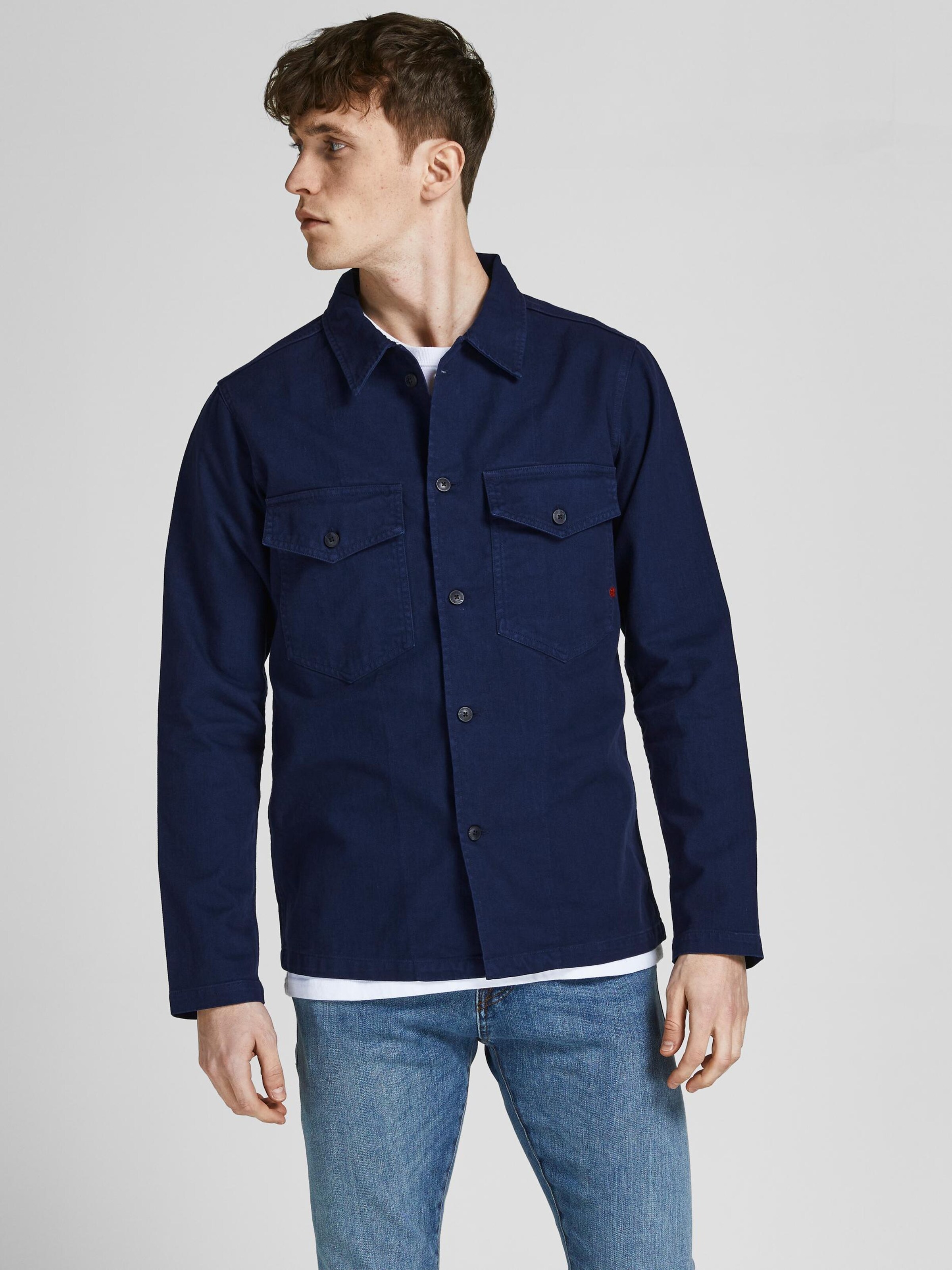 Männer Hemden JACK & JONES Hemd 'Royal' in Dunkelblau - CH51029 Männer Hemden JACK & JONES Hemd 'Royal' in Dunkelblau - CH51029