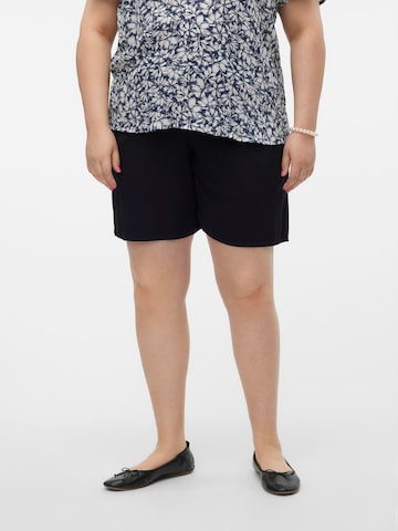 Vero Moda Curve Baggy Broek 'VMCEasy' in Zwart: voorkant