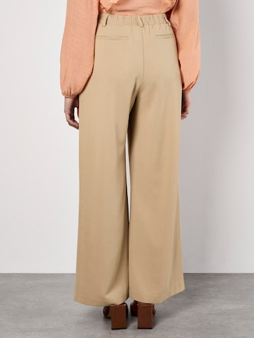 Apricot Wide leg Bandplooibroek in Beige