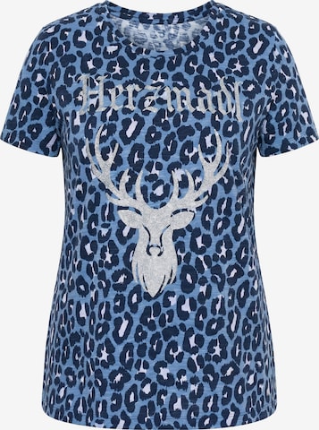 Ulla Popken T-Shirt in Blau: Vorderseite