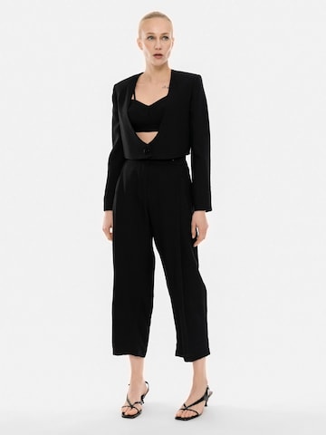 4TAILORS Дънки Tapered Leg Панталон с набор 'Ringline' в черно