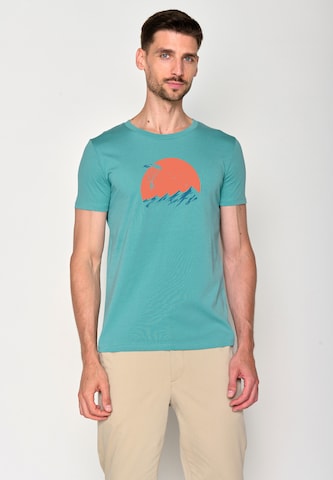 GREENBOMB Shirt 'Nature Sky Bike' in Green: front