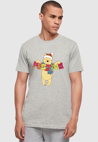 Maglietta 'Winnie The Pooh - Festive' di ABSOLUTE CULT in grigio: frontale
