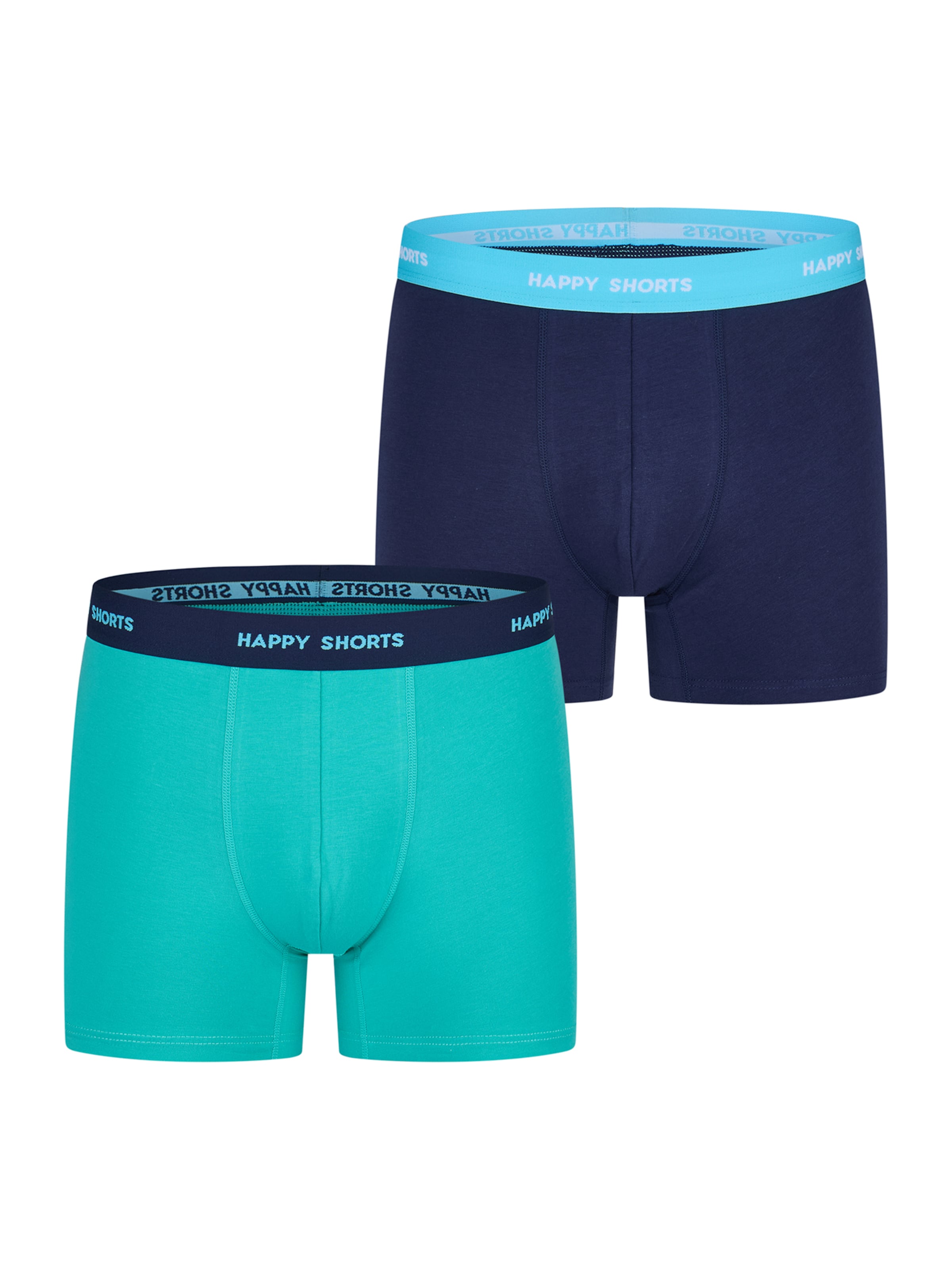 Happy Shorts Retro Boxer ' Jersey ' in Blau: Vorderseite