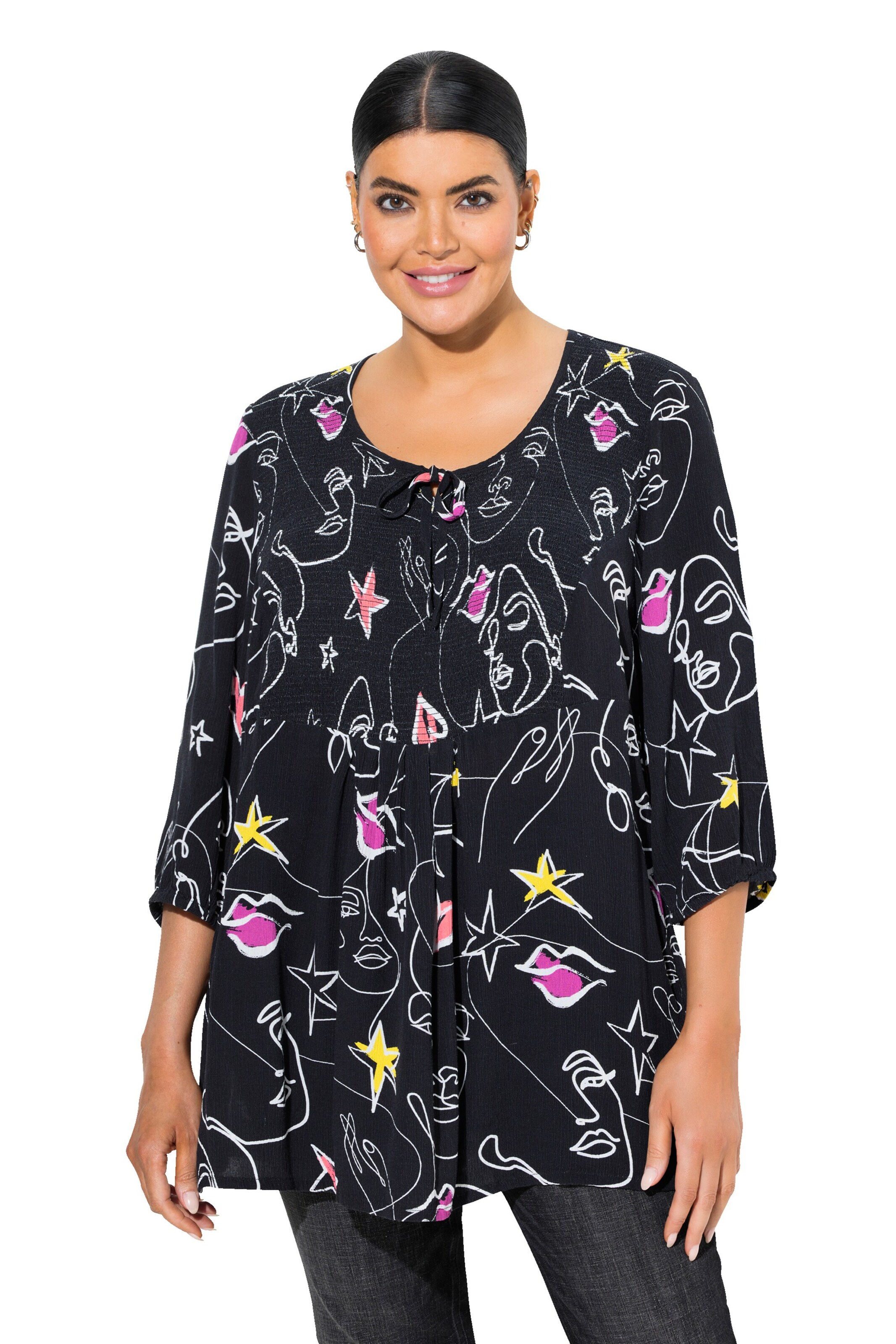 Ulla Popken Bluse in Schwarz: Vorderseite