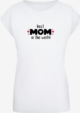 Merchcode T Shirt 'Mothers Day - Best Mom In The World' in Weiß: predná strana