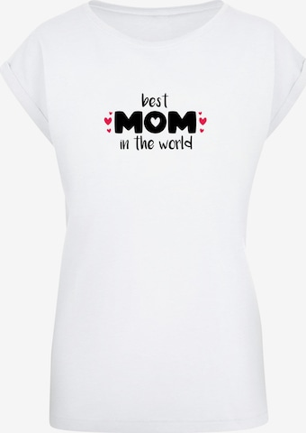 Merchcode Shirt 'Mothers Day - Best Mom In The World' in Wit: voorkant