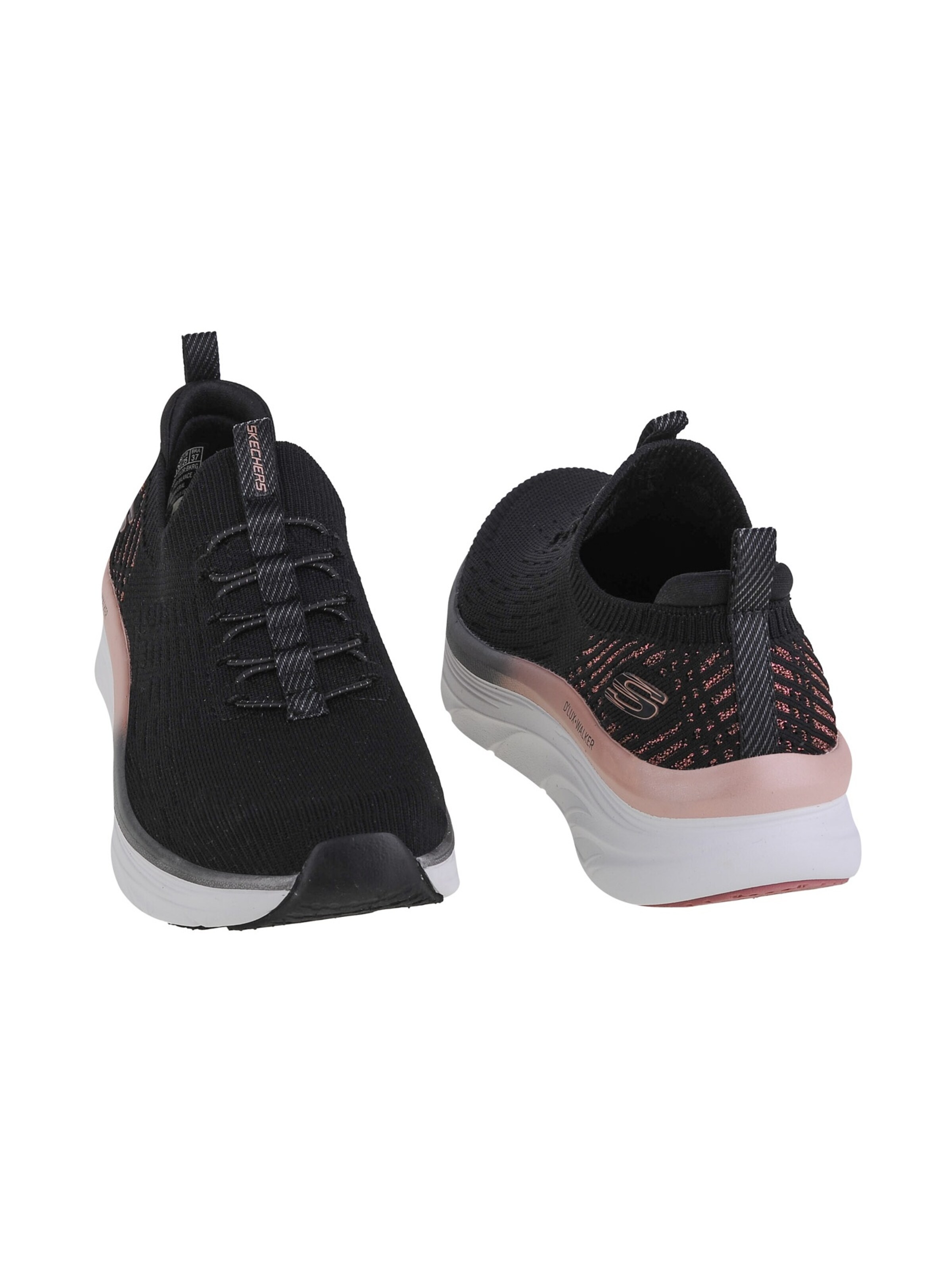 SKECHERS Sneakers laag 'Skechers D'Lux Walker Let It Glow' in Zwart