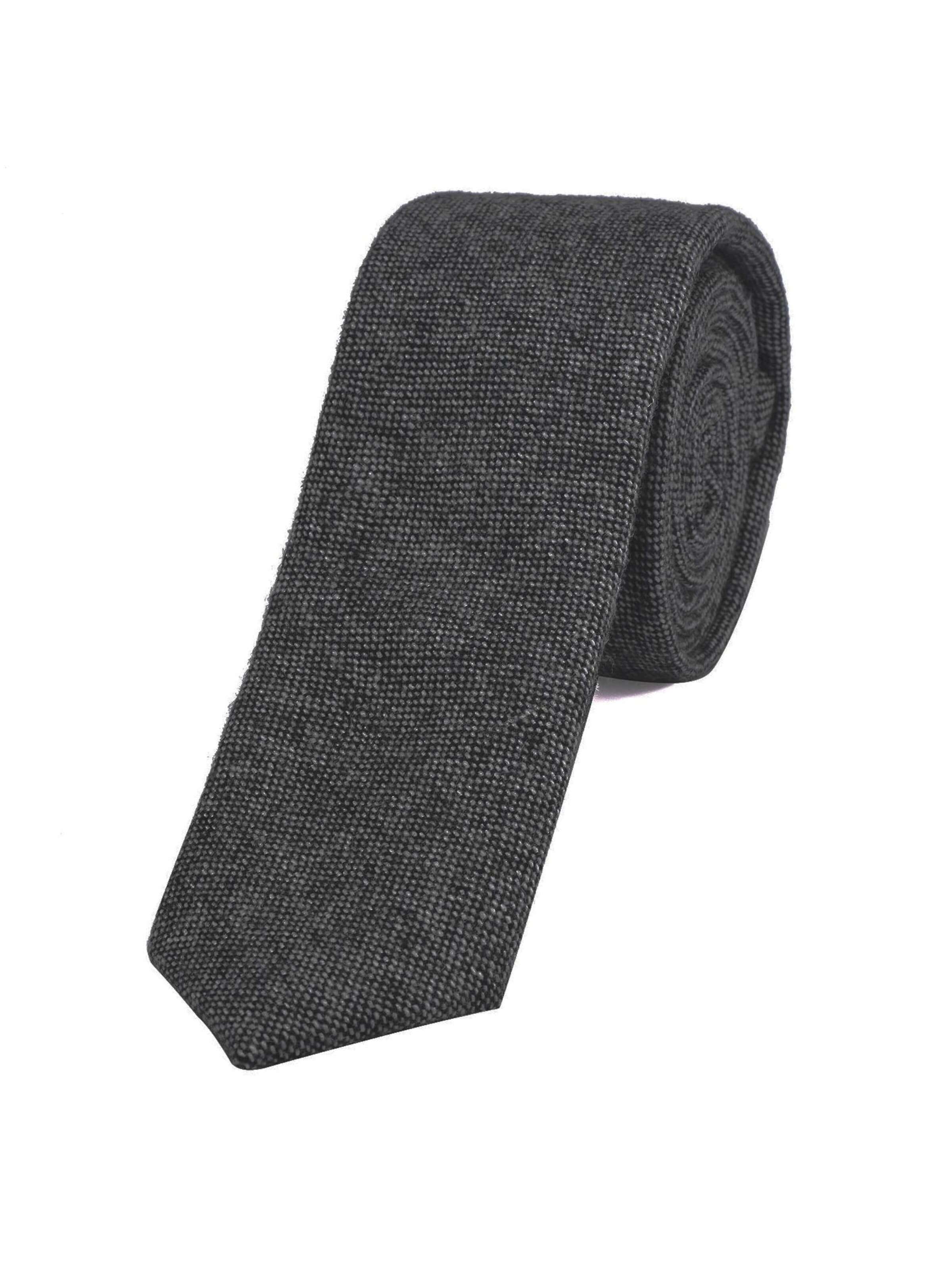 DonDon Krawatte 'DonDon Herren Krawatte 6 cm Baumwolle dunkelblau-creme kariert'‌‌‌‌‌‌‌‌‌‌ in Grau: Vorderseite