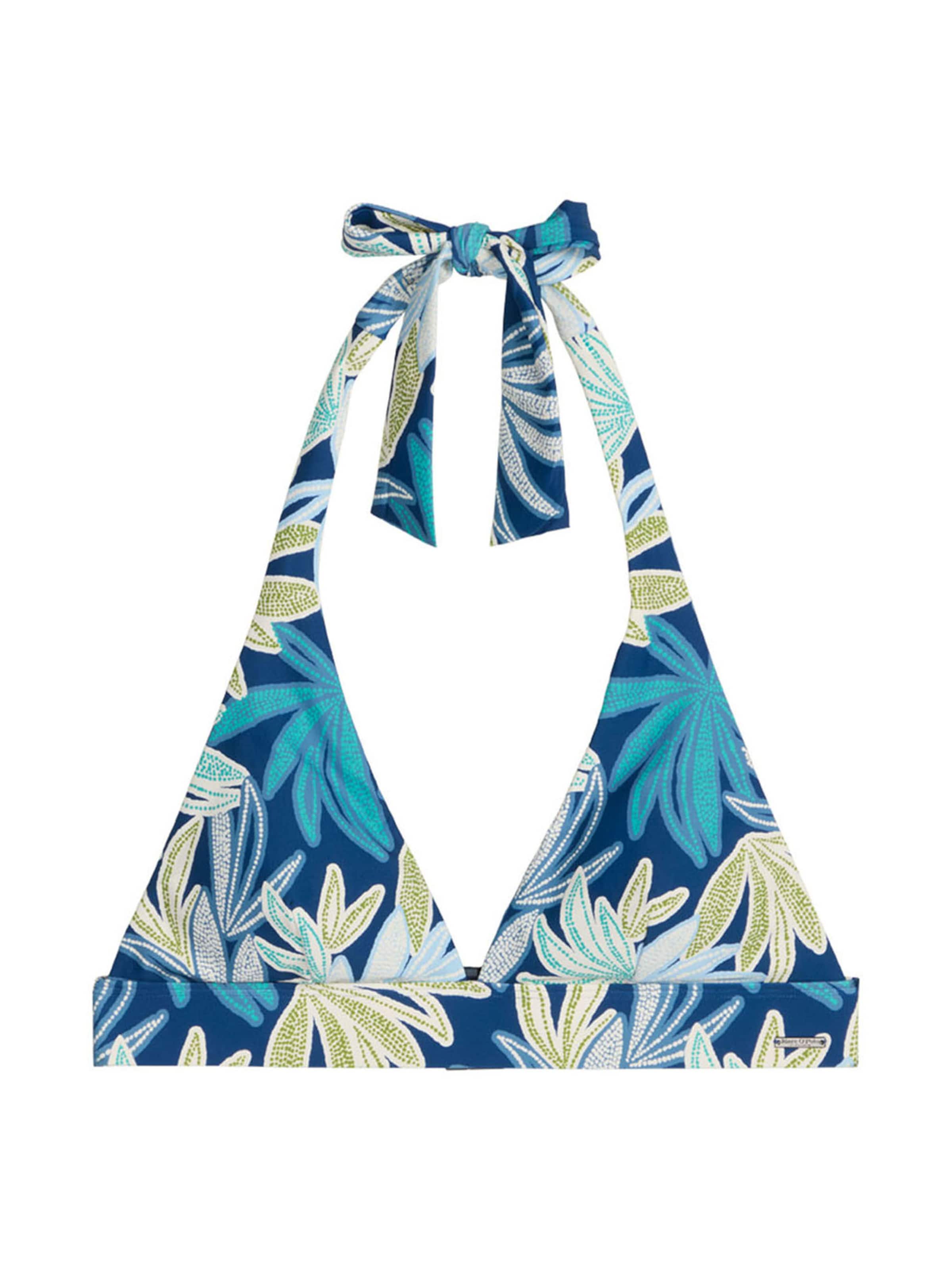 Marc O'Polo Triangel Bikinitop ' Bohemian Leaf ' in Blauw: voorkant