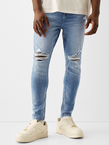 Coupe slim Jean Bershka en bleu