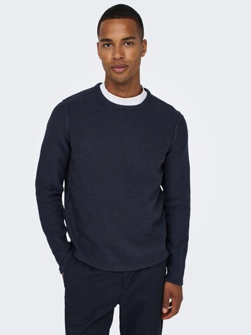 Only & Sons Pullover 'Trough' in Blau