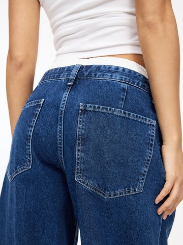 Pull&Bear Loosefit Plisserte jeans i blå