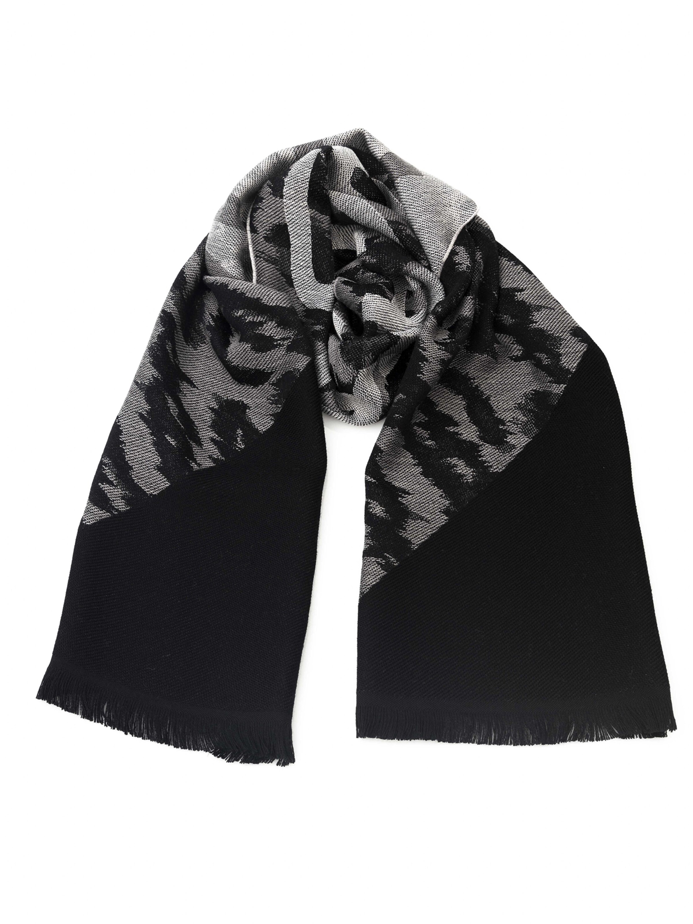 Sciarpa 'Sciarpa Unisex in Vera Pelle CLASS CAVALLI - Fantasia Geometrica 180x36 cm' di Cavalli Class in grigio
