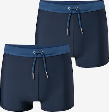 SCHIESSER Zwemshorts ' Ocean Swim ' in Blauw: voorkant