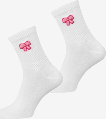 Nur Die Basicsocken ' Good Vibes ' in Weiß: Vorderseite