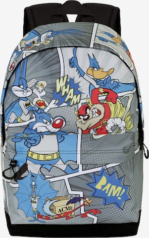Warner Bros. Rucksack 'Looney Tunes Batman Comic' in Grau: Vorderseite