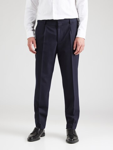 regular Pantaloni con pieghe di BOSS in blu: frontale