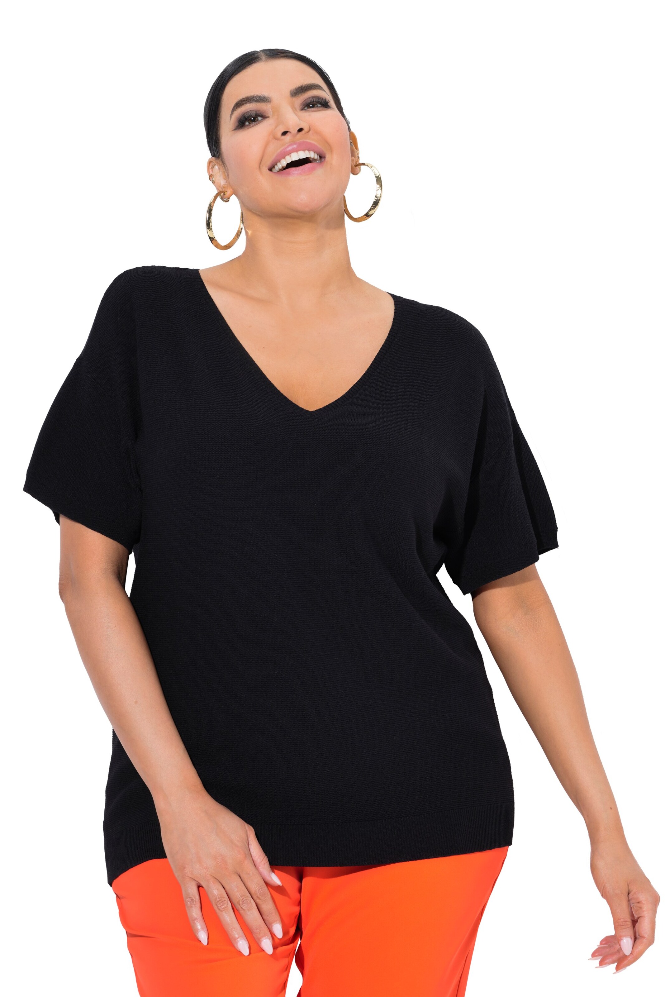 Pull-over Ulla Popken en noir : devant