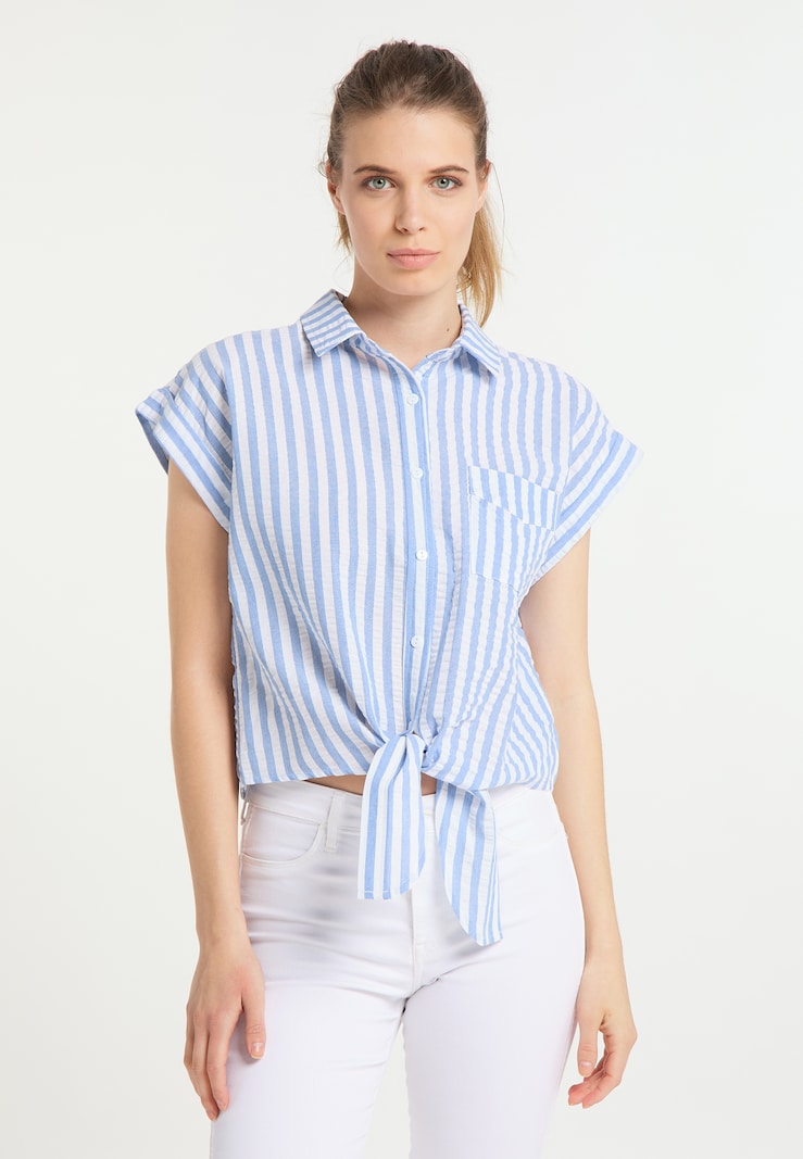 Women Clothing DreiMaster Maritim Short-sleeved blouses Light Blue