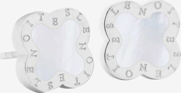 Lenoites Oorbellen 'Four-leaf Clover Mini 4' in Zilver: voorkant