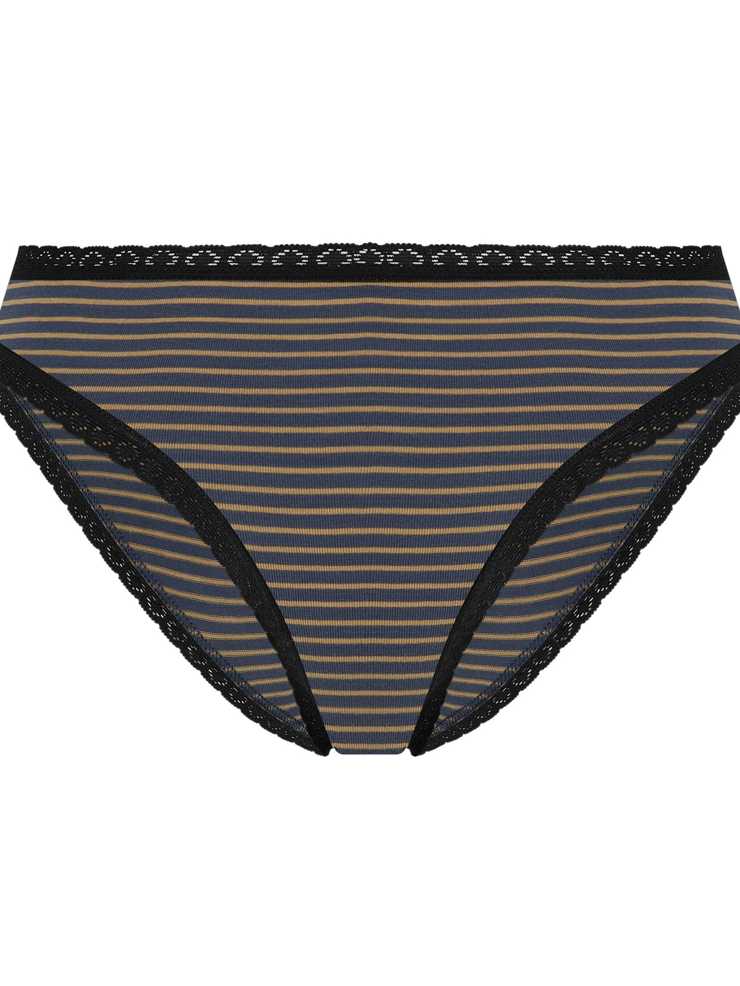 Albero Natur Slip 'Damen Bio Baumwoll Slip mit Spitze'‌‌‌‌ in Blau: Vorderseite