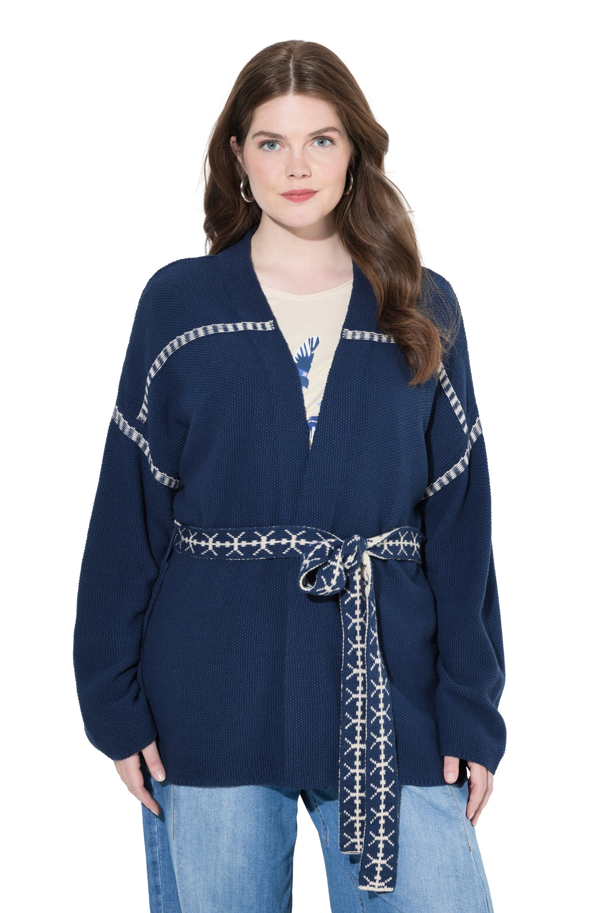 Ulla Popken Knit cardigan in Blue: front