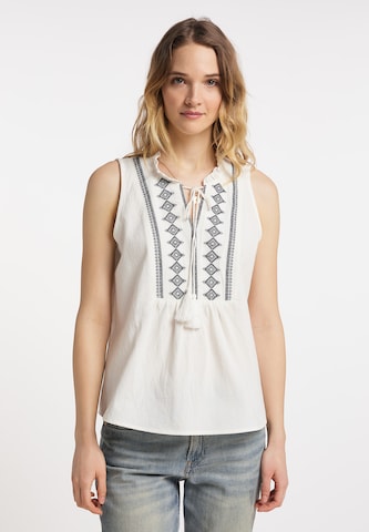 DreiMaster Vintage - Blusa 'Boline' em branco: frente