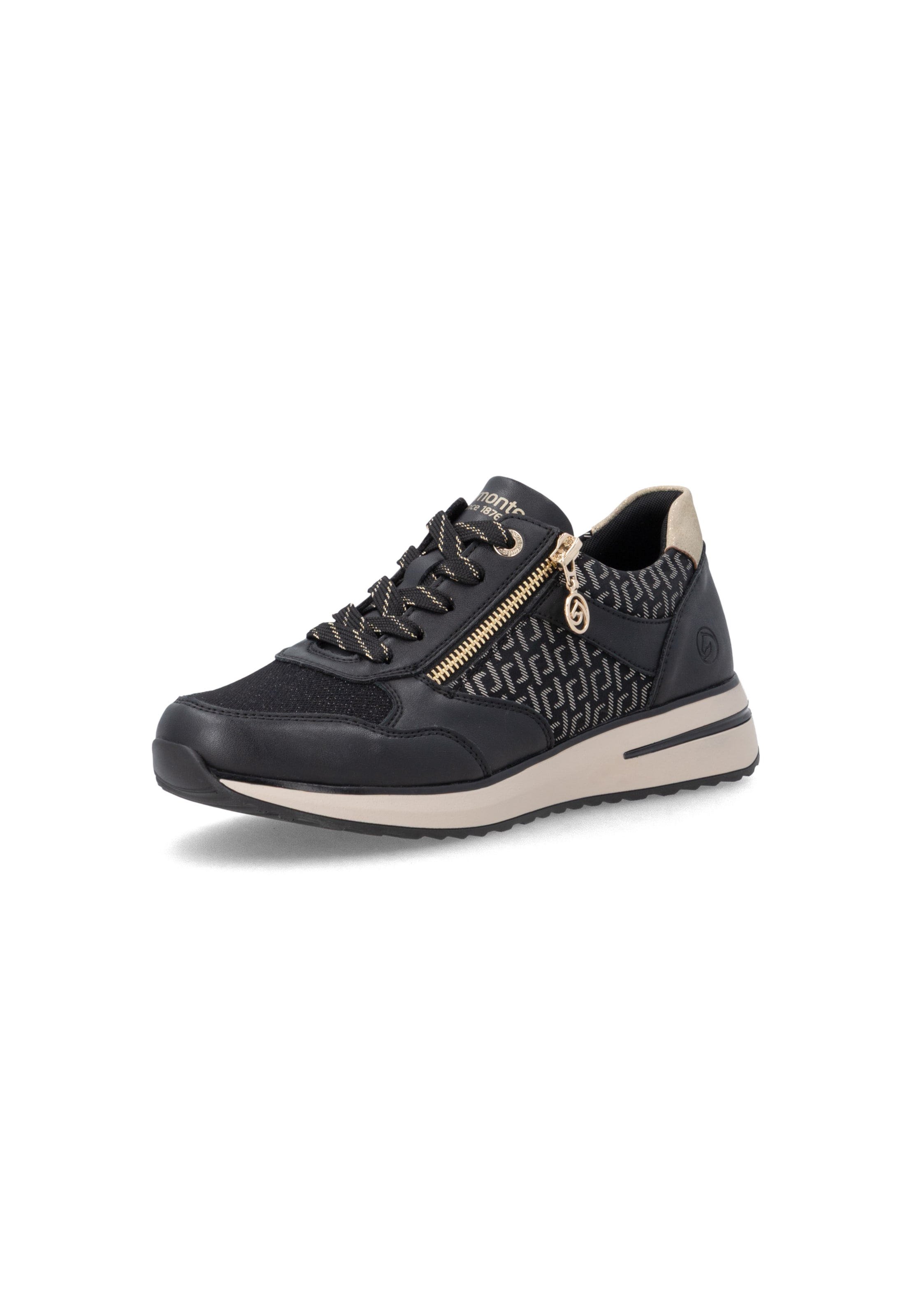 Baskets basses REMONTE en noir : devant
