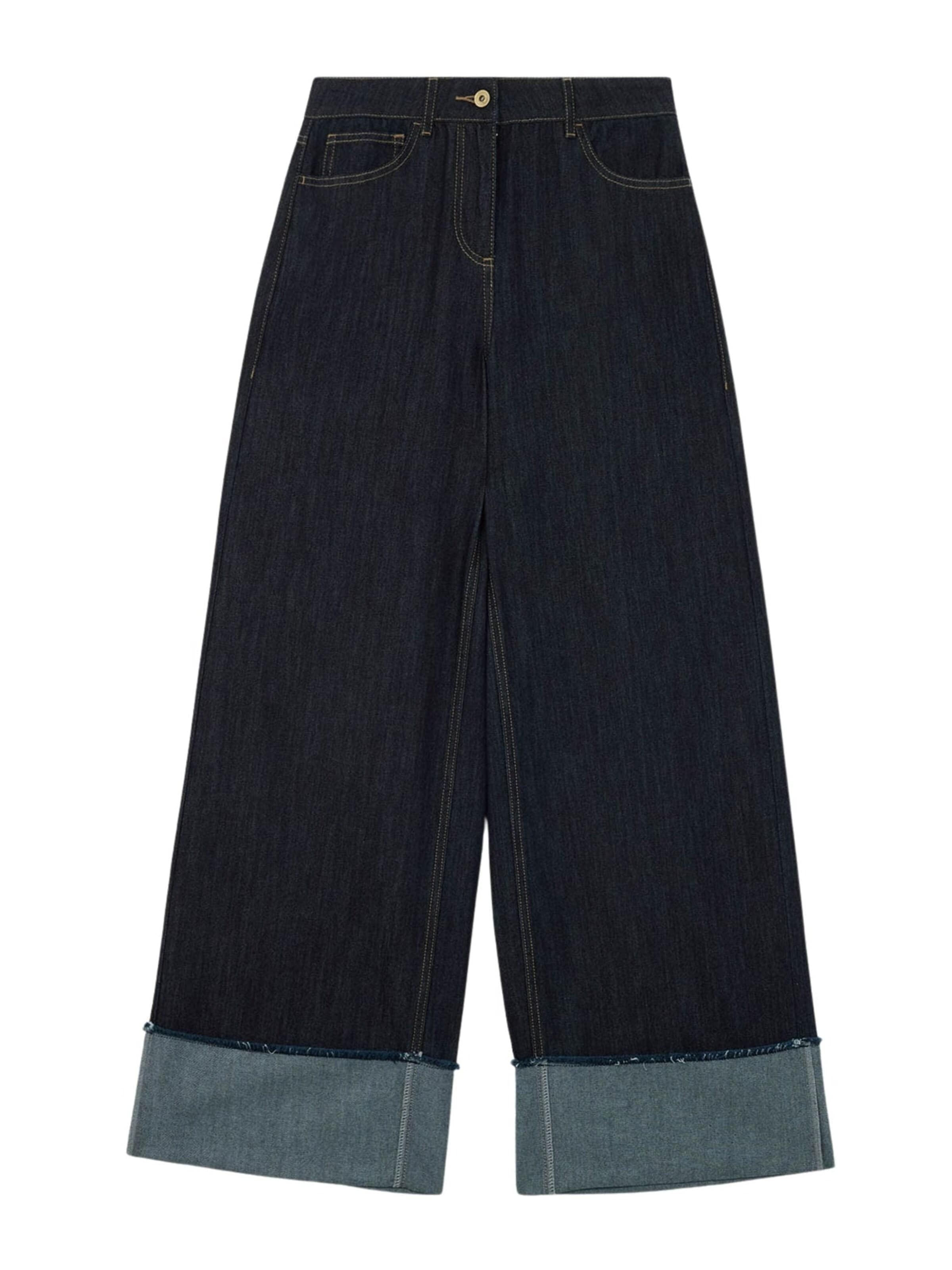 Twinset Jeans 'Flare fit jeans with contrast turn-up' in Blauw: voorkant