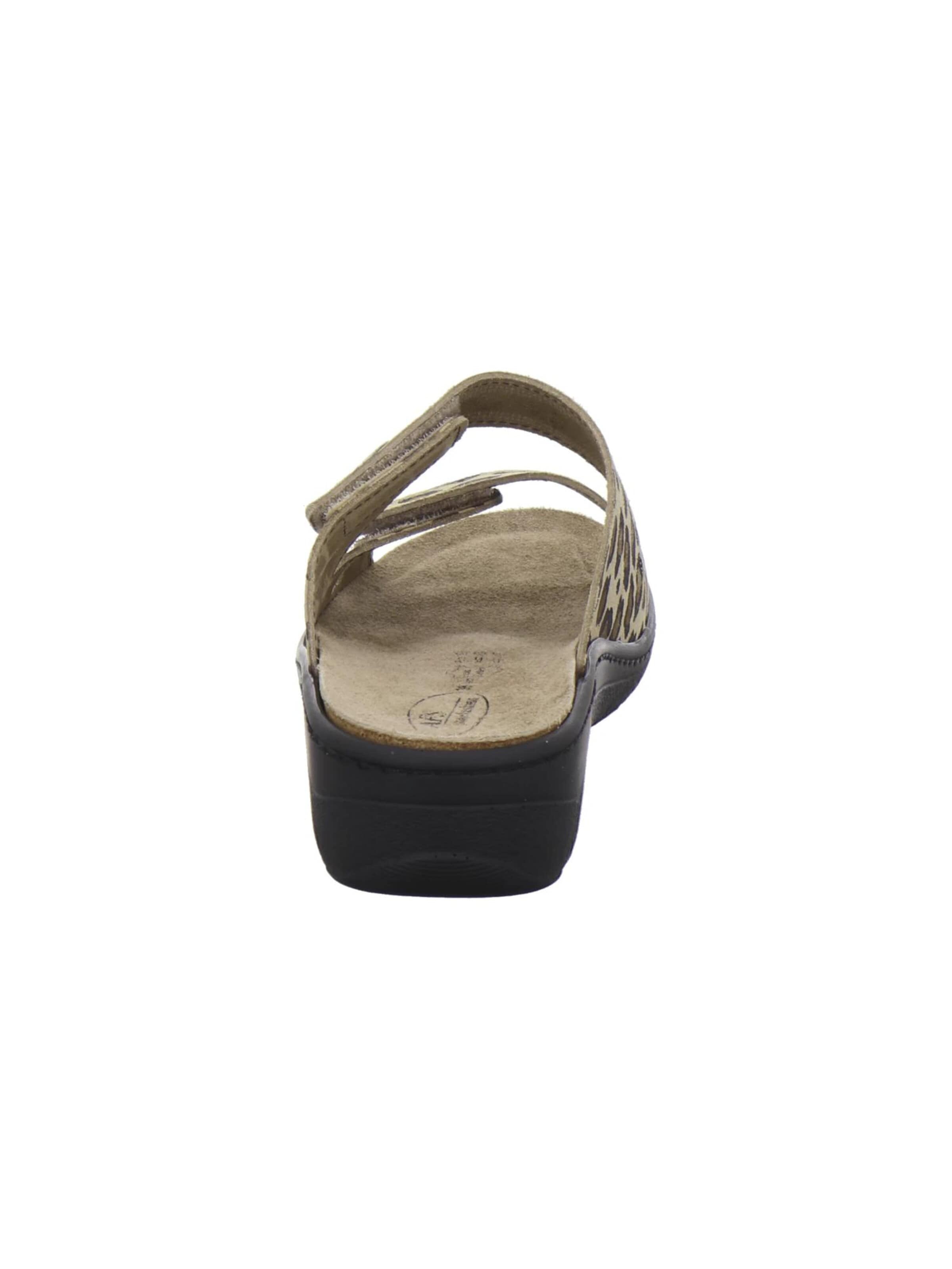 AFS-Schuhe Muiltjes 'Pantoletten Damen Wechselfußbett leo-beige' in Beige