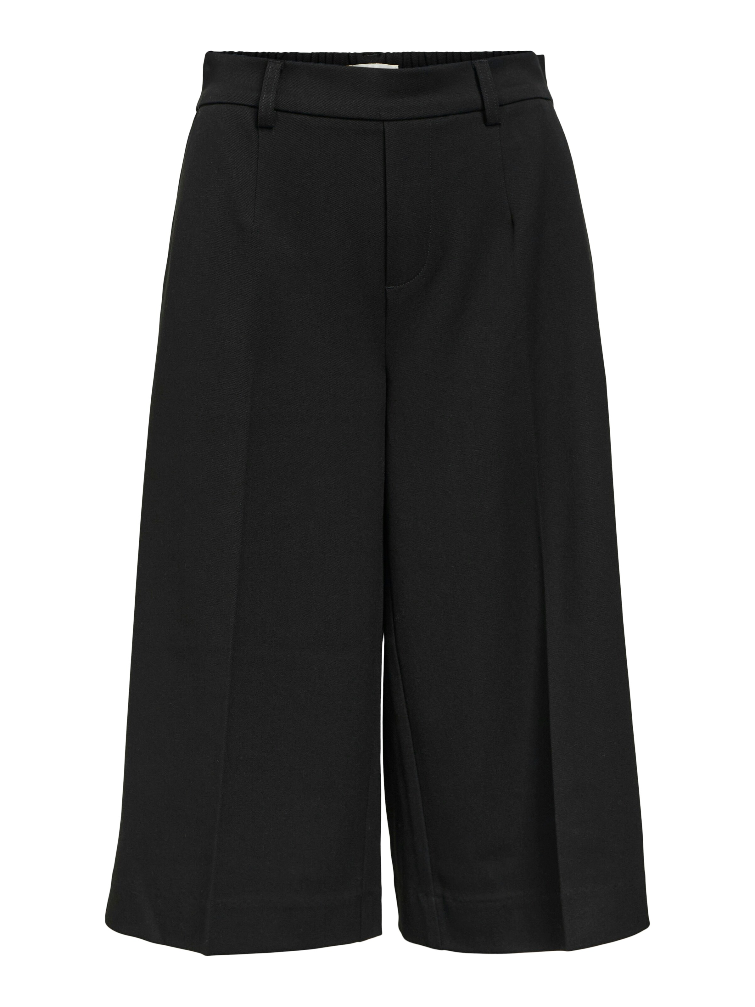 OBJECT Wide leg Trousers with creases 'Lisa' in Black: front