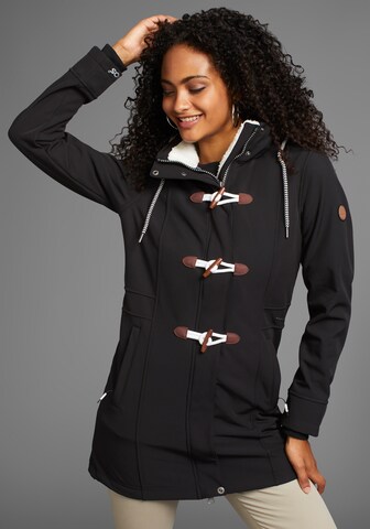 KangaROOS Between-Seasons Coat in Black: front