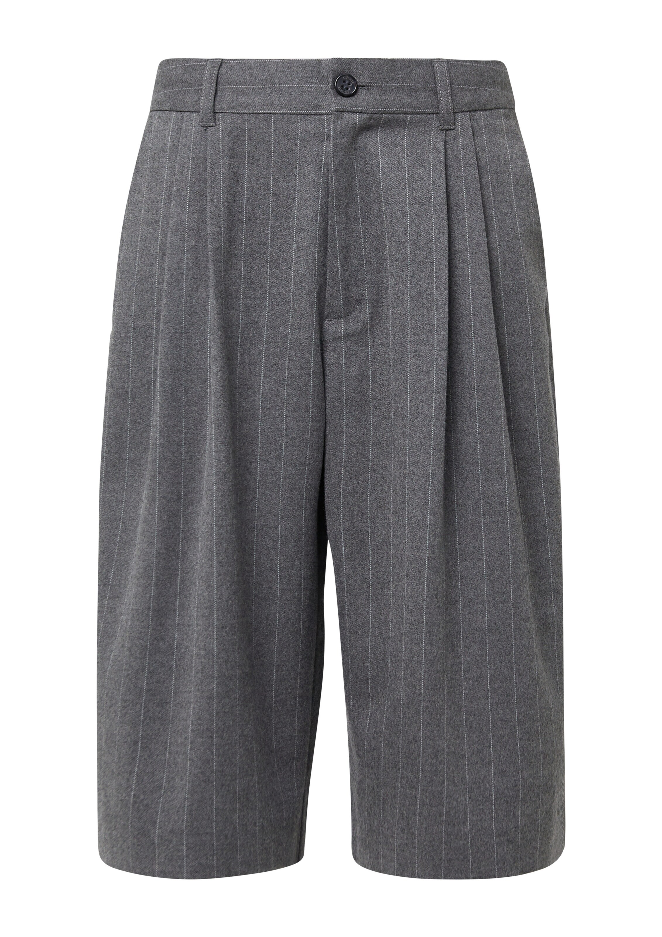 s.Oliver - Folgado Calças com pregas em cinzento: frente