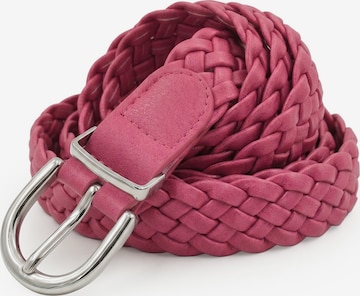 styleBREAKER Gürtel 'Flechtgürtel schmal' in Pink: Vorderseite