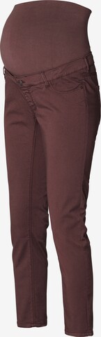 Coupe slim Jean Esprit Maternity en marron : devant