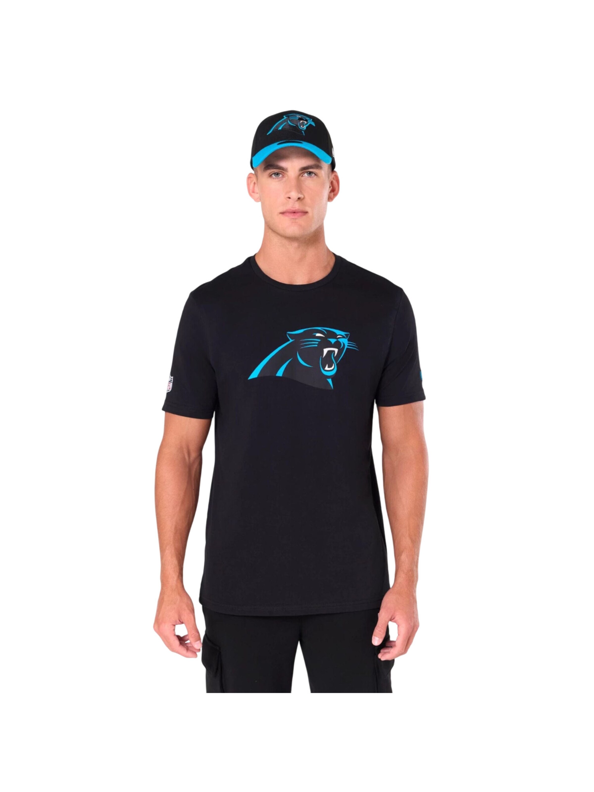 NEW ERA Shirt 'NFL Panthers Logo' in Black: front