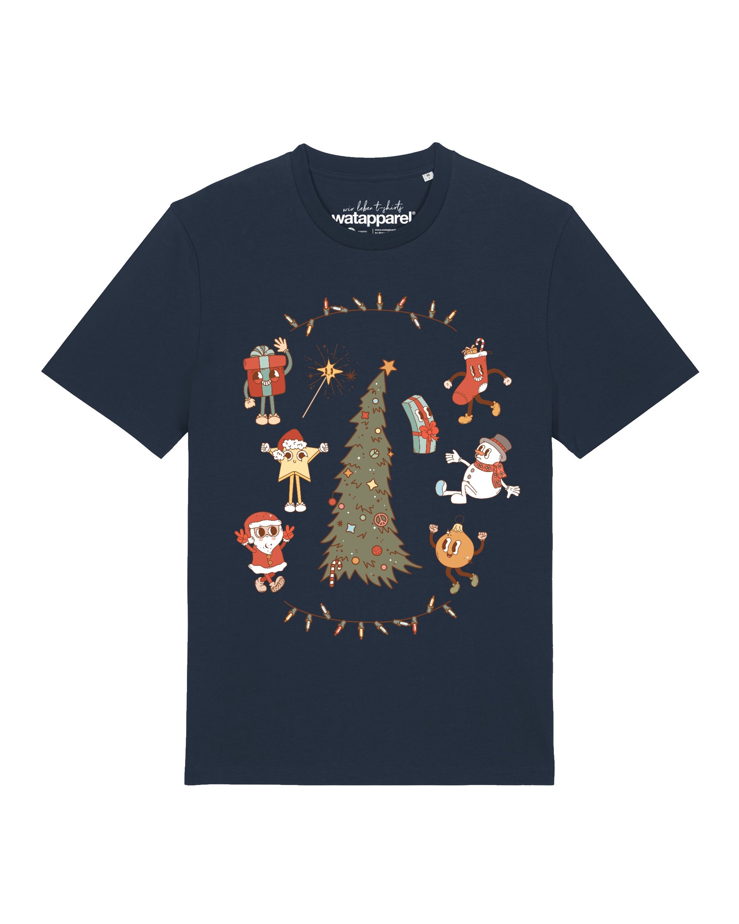 T-Shirt 'Christmas 2024' Watapparel en bleu : devant