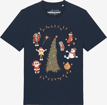 Maglietta 'Christmas 2024' di Watapparel in blu: frontale