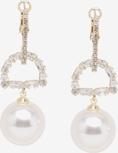 SOHI Boucles d'oreilles 'Teofila' en or / blanc perle, Vue avec produit