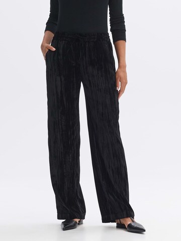 OPUS Wide leg Broek 'Meta' in Zwart: voorkant