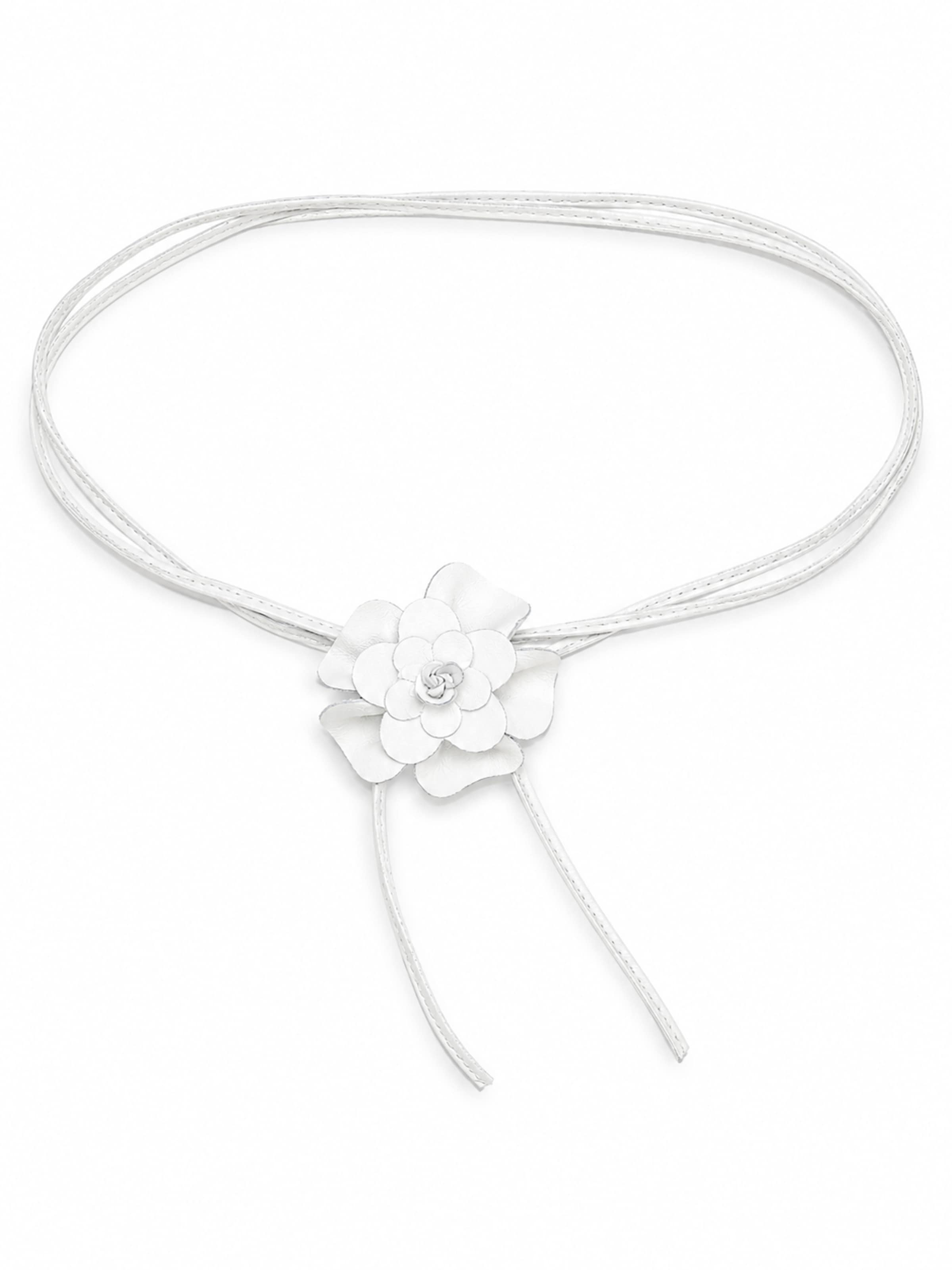 COLLEZIONE ALESSANDRO Belt 'Blüte' in White: front