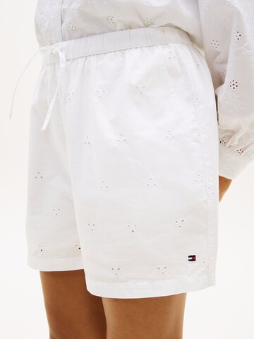 Wide Leg Pantalon TOMMY HILFIGER en blanc