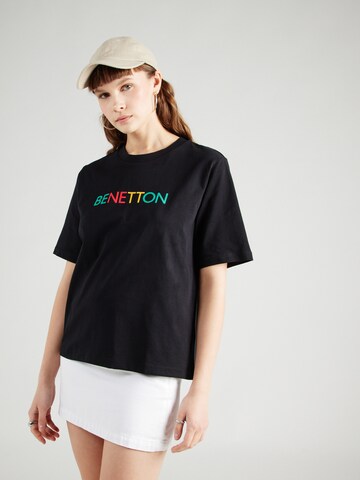 UNITED COLORS OF BENETTON Тениска в черно: отпред