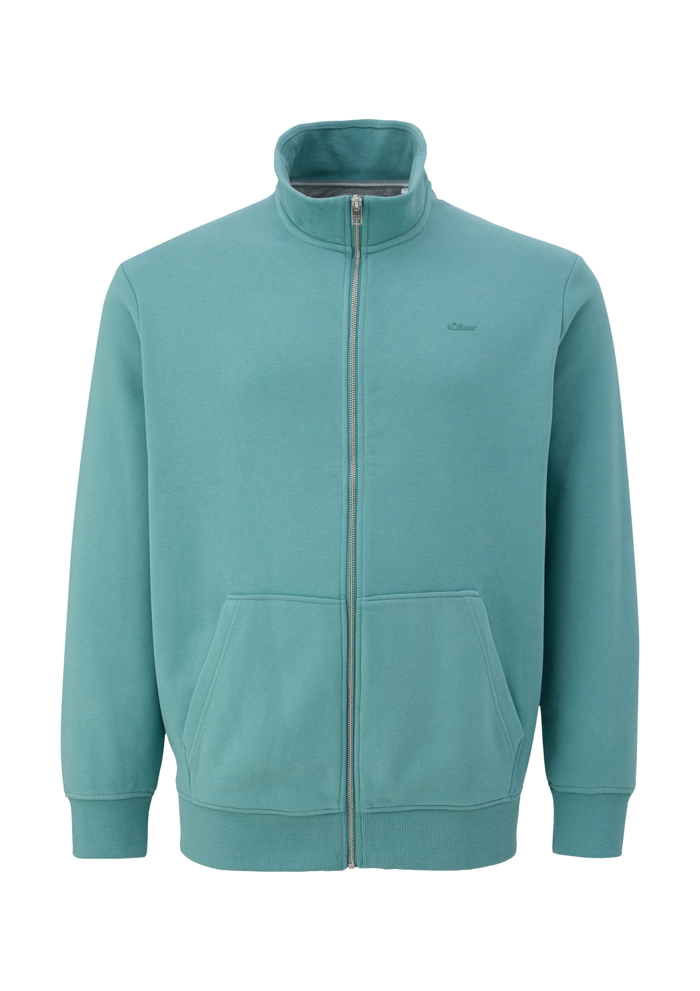 s.Oliver Men Big Sizes Sweatjacke in Grün: Vorderseite