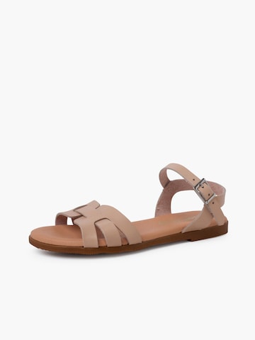 Sandales Pisamonas en beige : devant