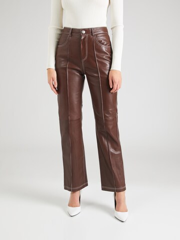 Regular Pantalon 'Layla' Hosbjerg en marron : devant