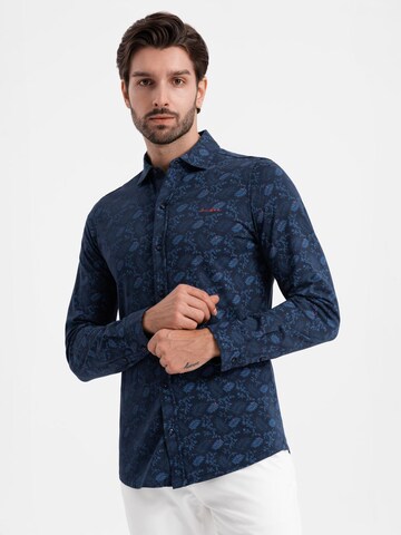 Ombre Slim fit Button Up Shirt in Blue
